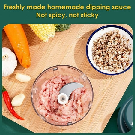 

JahyShow Electric Garlic Chopper Mini - Efficient Tool for Garlic Pepper Nuts and More (300ML Green)
