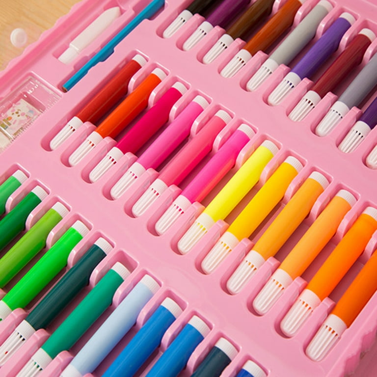 86/150Pcs/Set Drawing Tool Kit with Box Painting Brush Art Marker Water  Color Pen Crayon Kids Gift Blue 86pcs