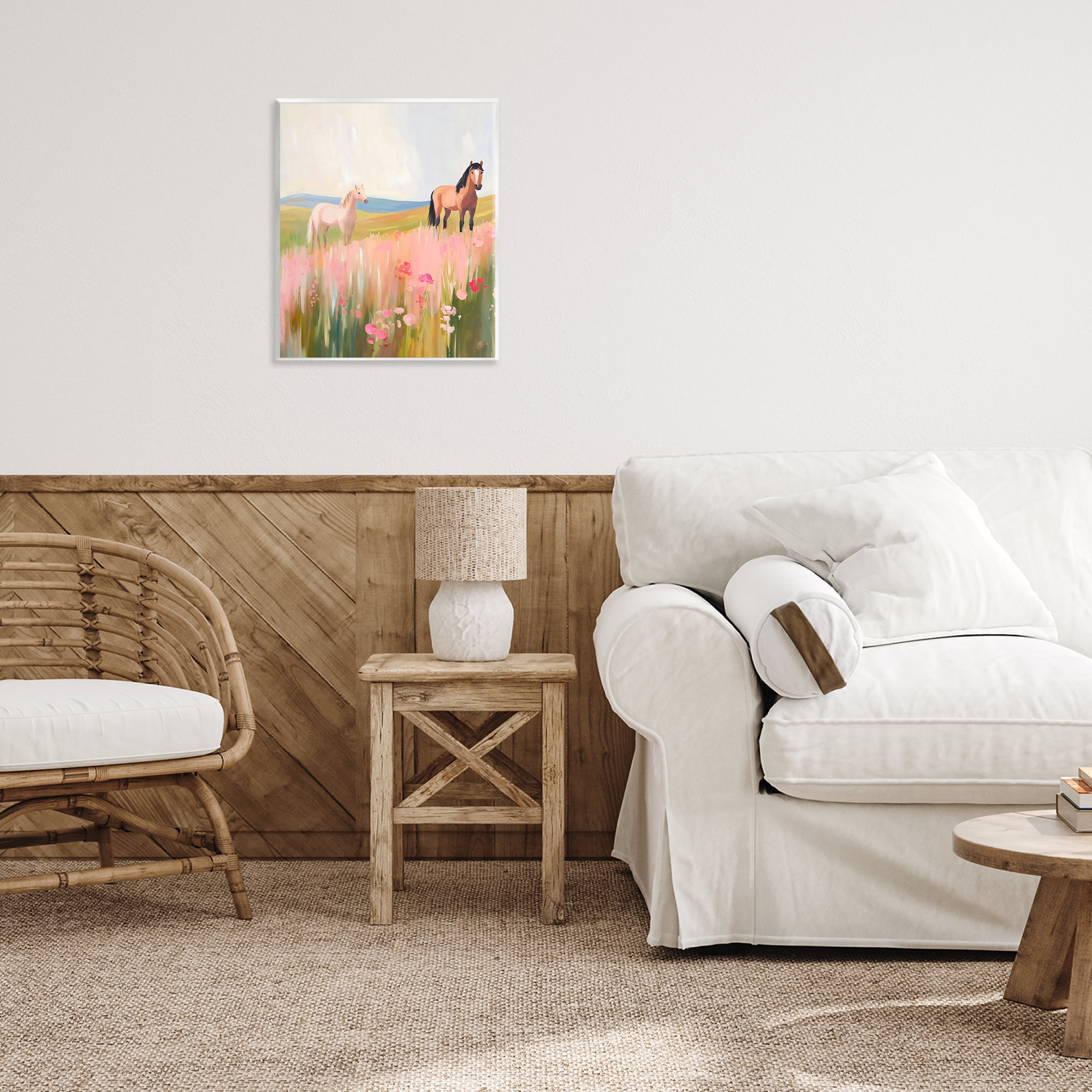 Stupell Industries Wild Horses in Pink Meadow Wall Plaque Art, design by The Prints Vibe
