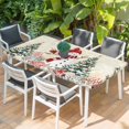 thumbnail image 2 of Beige Christmas Table Cloths for 3 Foot Rectangle Tables, Snowman Xmas Tree Coastal Snowflake Starfish Patio Waterproof Elastic Fitted Tablecloths, Washable Rectangular Table Cover for Camping, 2 of 8