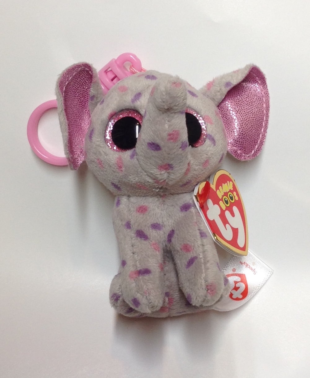 Ty Inc. Beanie Boo Plush Stuffed Animal Specks the Elephant Bag Clip 3