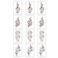 thumbnail image 1 of 12 hojas de tatuajes temporales para mujeres, kit de pegatinas de tatuajes para adultos, mujeres, niñas, tatuajes, 1 of 6