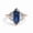 Rose Plated, variant on Hexagon Cut Blue Sapphire & Baguette Cut Aquamarine Engagement Ring, Five Stone Stackable Anniversary Gift, September Birthstone Ring, Art Deco Ring