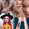 thumbnail image 2 of Tatuajes temporales de Halloween Sincero 4 hojas de tatuajes de Joker adhesivos para hombres y mujeres, 2 of 5