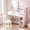 White, variant on OLAKIDS Kids Vanity, Princess Makeup Desk with Mirror Adjustable Shelves Storage Drawers, Toddler Table and Chair Set Pretend Playset for Girls Aged 3+