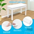 thumbnail image 6 of MUSTAR Wooden Duet Piano Bench with Storage Compartment,Padded Dual Seat,Keyboards Organ Stool with Hidden Sheet Music Organizer(White), 6 of 18
