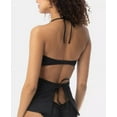 thumbnail image 3 of Sundazed BLACK Valorie Ruffled Cutout Underwire Tankini Swim Top, US 32C, UK 32C, 3 of 3