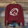 thumbnail image 2 of BODOAO Women's Football Game Day Sweatshirt Women's Rugby Printed Pullover Round Neck Casual Graphic Print Oversized Crewneck Sweatshirts Long Sleeve Pullover for Gameday Hoodies Wine Xl, 2 of 4