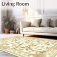 thumbnail image 2 of Flatwoven High Traffic Area Rug, Timeless Anatolia Area Sage Beige Botanical Scrollwork Floor Covering, Non Slip, Stain Resistant, Washable Area Rugs for Living Room, Bedroom(Beige, 4X6), 2 of 8