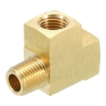 Brass Tee Pipe Fitting, 1/4" 3 Way T-Connector Fitting Coupler Adapter, 1pack