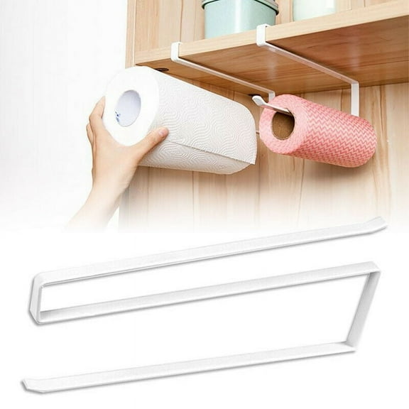 LNKOO Paper Towel Holder,Under Cabinet Paper Towel Holder Roll Paper Towel Rack Stainless Metal Organizer Without Drilling for Kitchen Bathroom