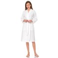 thumbnail image 3 of TowelSelections Women's Waffle Bathrobe 100% Cotton Soft Kimono Spa Bath Robe X-Small/Small White, 3 of 6