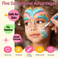 thumbnail image 5 of Face Body Paint Kit – 42 Colors Water-Based & Oil-Based Non-Toxic Makeup Palette with Brushes & Stencils,Safe for Kids & Adults,Halloween,Cosplay,SFX,Party & Stage Makeup, 5 of 8