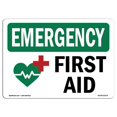 thumbnail image 1 of SignMission OS-EM-A-1218-L-10379 12 x 18 Po Signe d'Urgence OSHA - Premiers Soins avec Symbole, 1 of 1