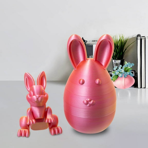 Taicans Prefilled Easter Egg,3D Printed Easter Eggs with Bunny Inside Bunny Eggs Fidget Toys Printed Bunny Toys with Movable Joints Easter Eggs Gift,Prefilled Easter Eggs Surprise Toys-E