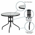 thumbnail image 5 of Flash Furniture Brazos Series 5-Piece Steel Glass Patio Table and Chair Set, Black, 5 of 11