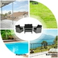 thumbnail image 6 of Costway 4 Piece Rattan Outdoor Patio Dining Set, Gray/Black, 6 of 12