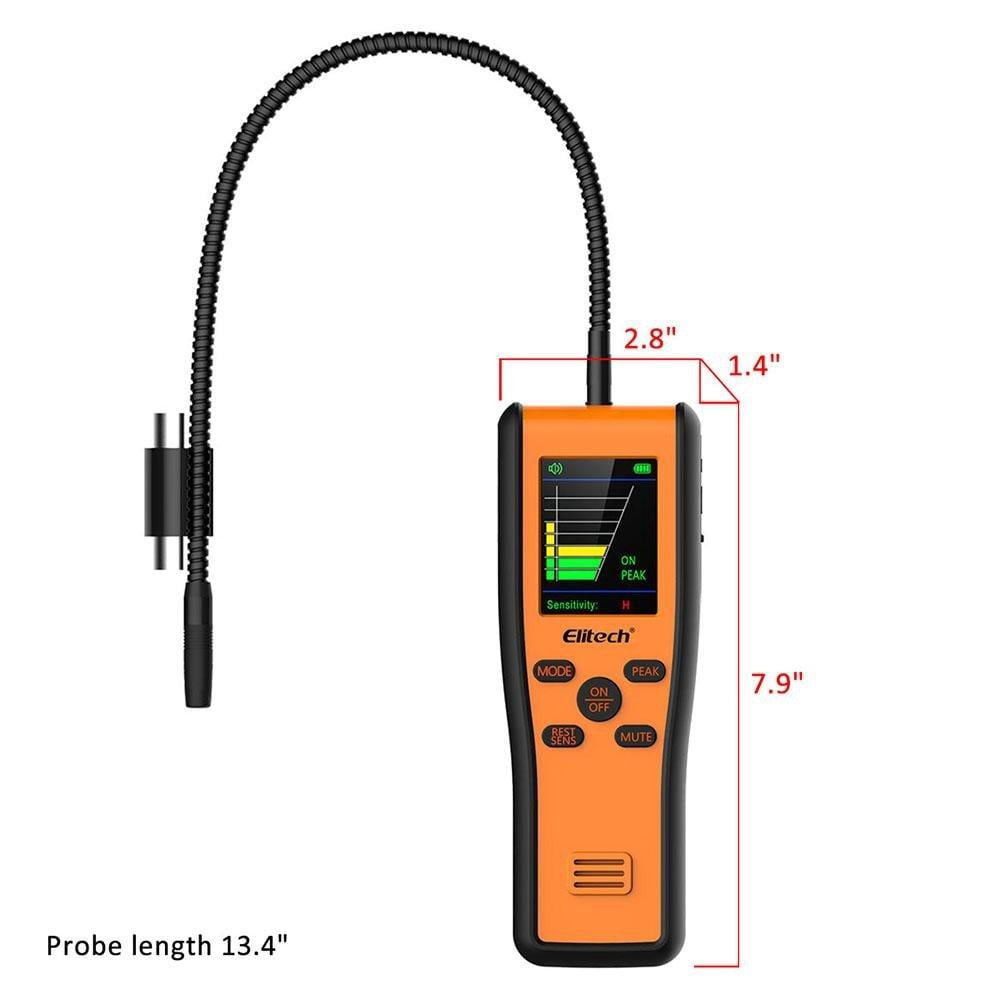 Elitech IR-200 Infrared and Heated Diode Leak Detector for Air Conditioner and Automotive Repair with Refrigerant Hoses Set