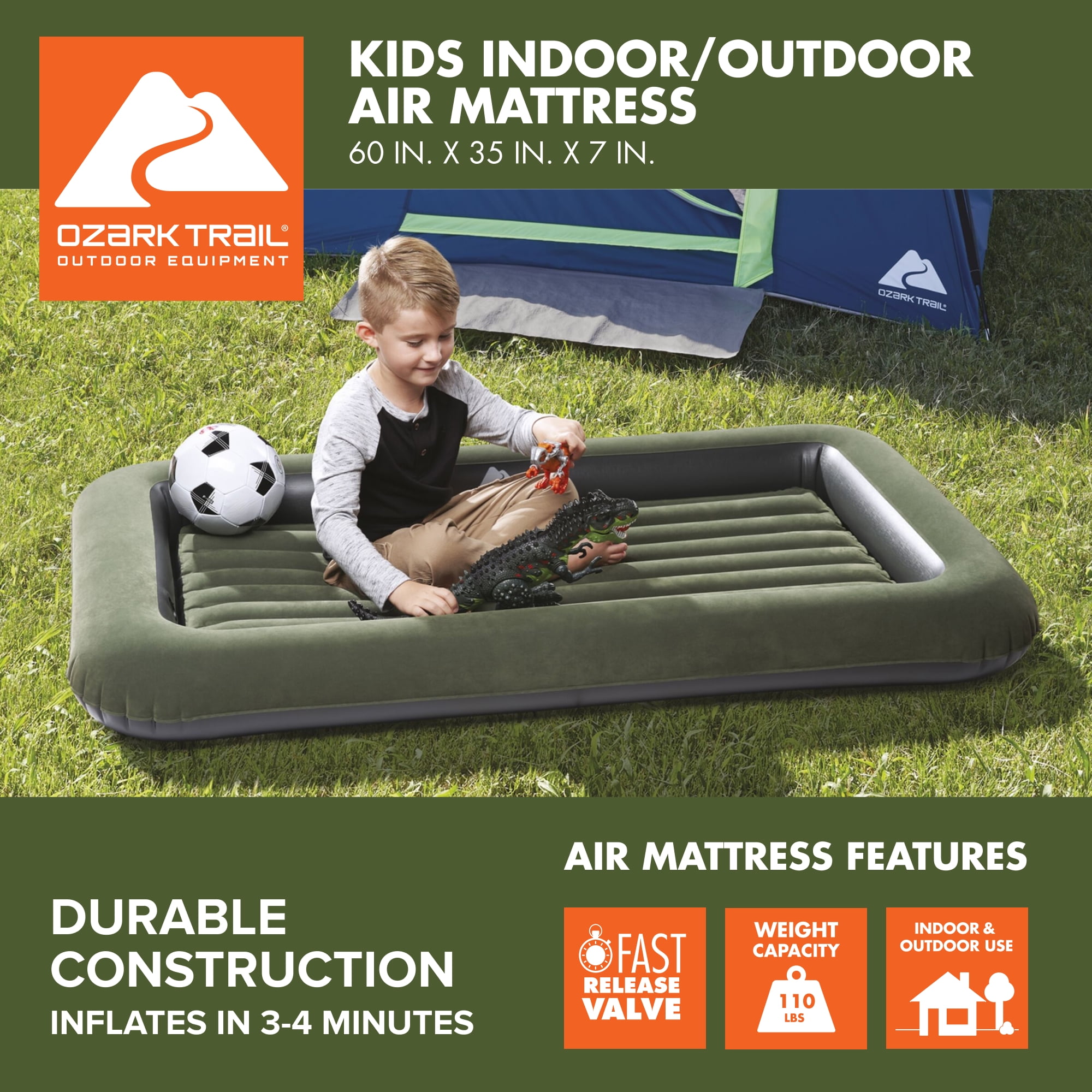 Ozark Trail Kids Airbed Camping Double Bed Inflatable Mattress