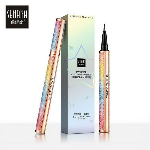 4D Starry Sky Eyeliner Waterproof Liquid Make Up Black Long Lasting Quick Drying