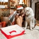 thumbnail image 1 of Cama navideña para mascotas, cama para gatos, cama navideña para perros, cama cálida para gatos en invierno, nidos para mascotas de dos usos, tapete para mascotas, cama de poliéster para gatos, 1 of 6