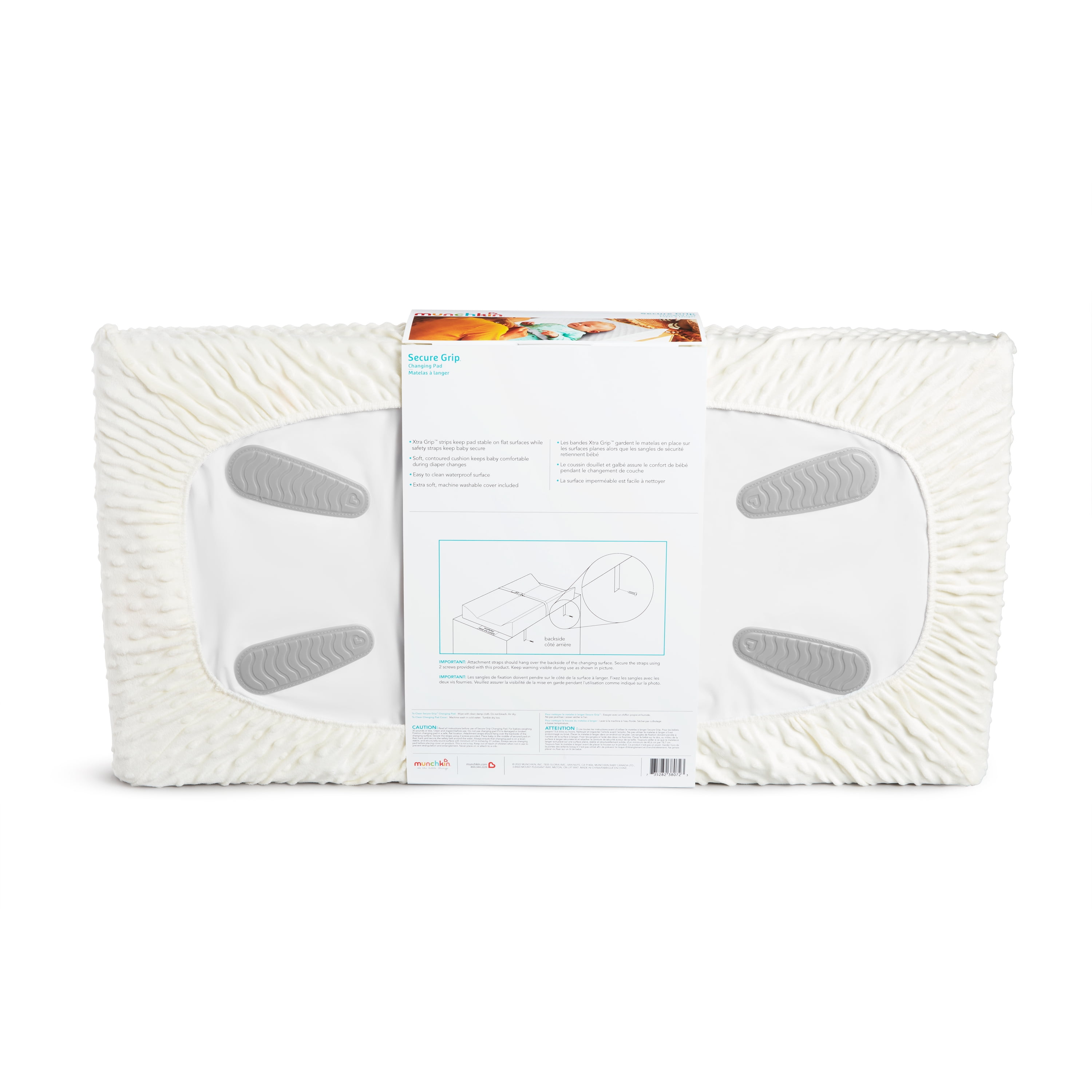 Munchkin® Secure Grip™ Contoured Waterproof Baby Diaper Changing Pad, Includes Cover, White