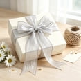 thumbnail image 6 of SLYNSHome Metallic Sheer Crinkle Ribbon With Wired Edge,Silver Iridescent Polyester Decorative Ribbon For Gift Wrapping, Bow Craft, Wedding And Party DIY Decor, 9 Meters, 6 of 6