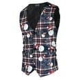 thumbnail image 2 of Winter Jackets for Men Men's Trend Personality Christmas Print Vest Khaki 16(XXXXL), 2 of 5