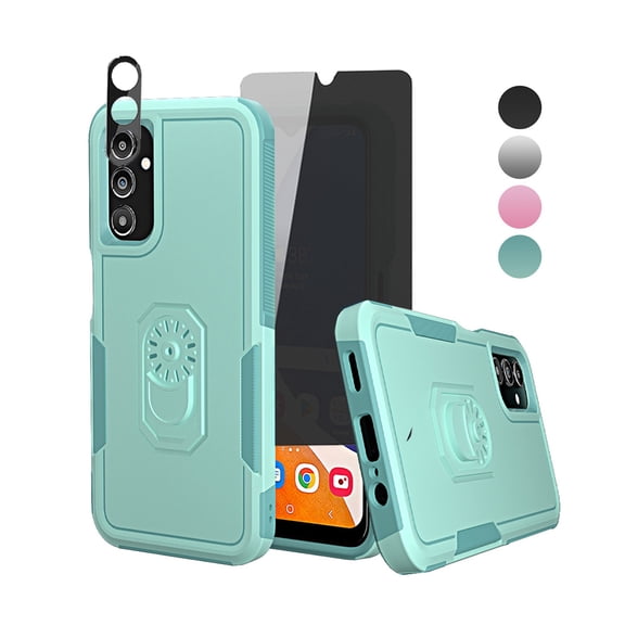 Xhy Samsung Galaxy A14 5G Case with Privacy Screen Protector Military Grade Double Layer Drop Resistant Durable for Galaxy A14 5G Phone - Light Green