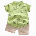 thumbnail image 5 of NOLDARES Toddler Baby Boy Summer Clothes Construction Site Print Tee Elastic Waist Shorts Blazer,12-18 M, 5 of 9