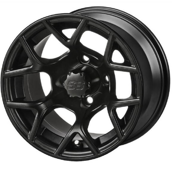 LSI Ninja 12x7 Golf Cart Wheel - Matte Black 3 4 [12162]