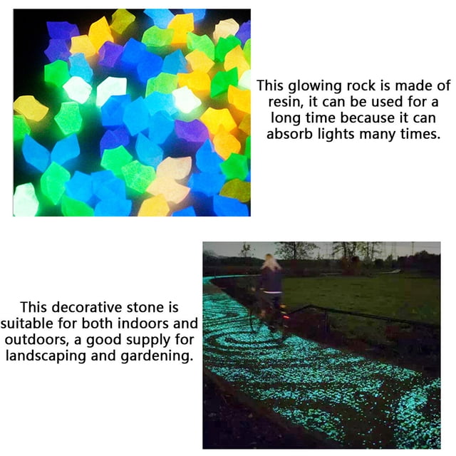 pitrice 100 Pieces Luminous Stones Rocks Decorative Solar Ornament Home Garden Indoor Pathway Landscape Decoration Path Walkway Light Pink