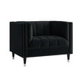 thumbnail image 3 of Posh Living Soraya Velvet Accent Chair with Nailhead Trim in Black/Chrome, 3 of 8