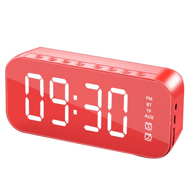 HiFi Bluetooth-Compatible TF AUX Altavoz Inalámbrico Despertador de escritorio Kit de reproductor de reloj Tmvgtek Oficina Multiescena Multifunción