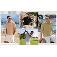 thumbnail image 6 of RICHCOIN Mens Casual Polo Shirt Summer Short Sleeve Vacation Button Beach Knit Stretchy Golf Shirts, 6 of 7