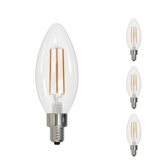 Bulbrite 862075 4W Dimmable B11 Shape 5000K Filament Candelabra E12 Base LED Bulb, Clear - Pack of 4