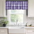 thumbnail image 3 of Purple Plaid Rod Pocket Curtain Valance, Modern Art Checkered Farmhouse Farmhouse Window Valance for Living Room, Bedroom, Kitchen 60"W x 18"L, 3 of 9