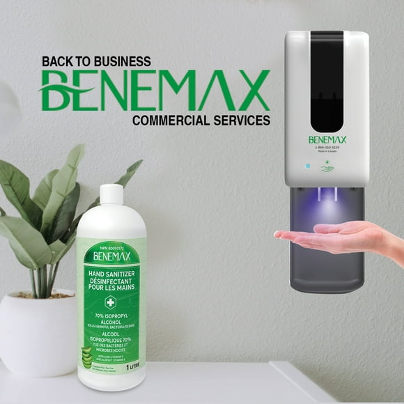 BENEMAX Kit de Distribution de Désinfectant Mural Sans Contact