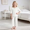 thumbnail image 5 of Bamboo Viscose Toddler Girls Kids Pajama Sets Snug fit Long-Sleeve Softness Sleepwear Pjs Jammies,moisture-wicking 6-12 Months 12-24 Months 2t 3t 4t 5t 6t 7t 8t 9t Children 11-12 Years, 5 of 6