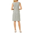 thumbnail image 3 of INSPIRE CHIC Women's Sleeveless Tweed Dress Boat Neck Work Office Sheath Dresses XL White, 3 of 5