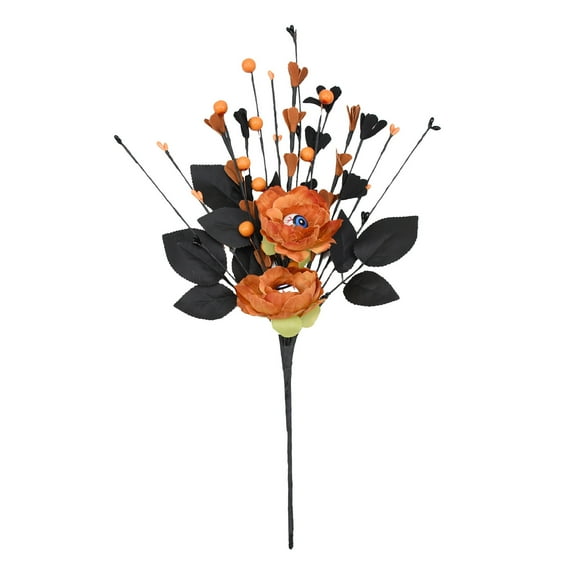 Beautynvta Halloween Artificial Flower Branches Decoration, 16.5'' Fake Plastic Gothic Flower Bouquet with Eyeball Decoration for Home Indoor Party Vase Arrangement Decor