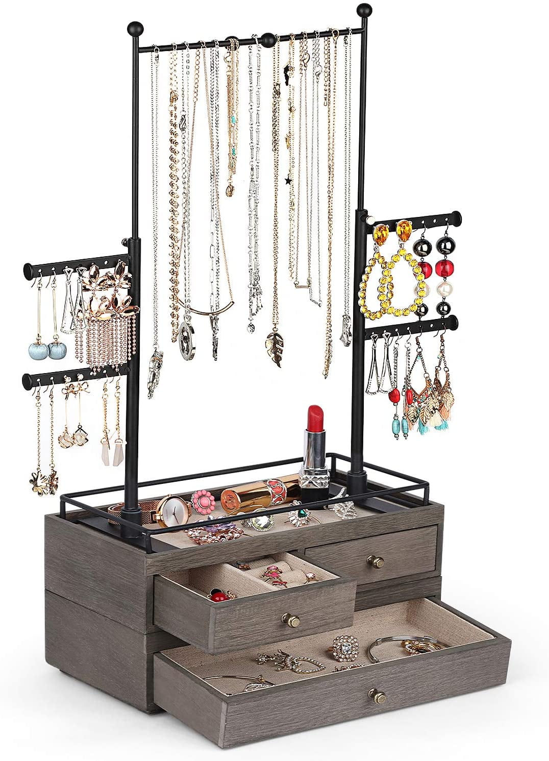 InterDesign 3 Drawer Jewelry Earrings Necklaces Bracelets Organizer Holder Box, 