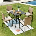 thumbnail image 2 of Costway 32''  Patio Square Bar Table Metal Cafe Bistro Table Garden Deck Black, 2 of 7