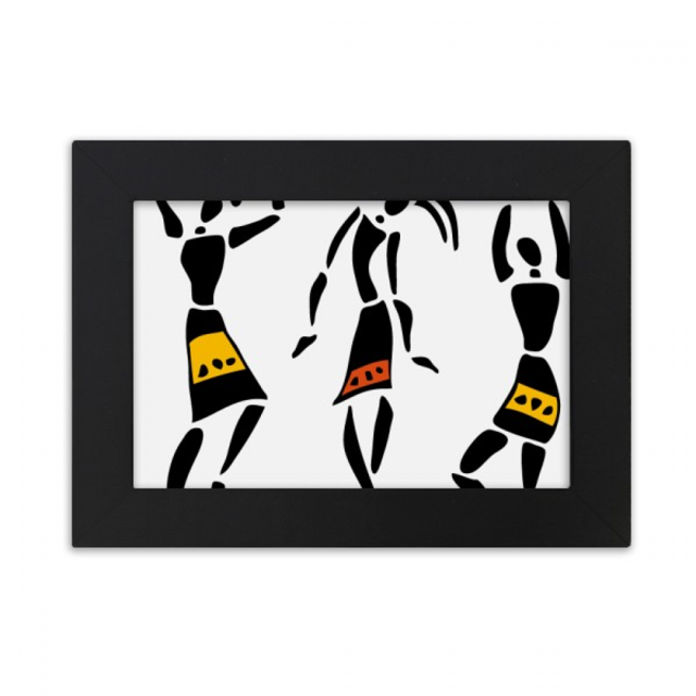 Primitivos aborígenes totems baile negro de África Marco de Fotos de escritorio imagen Arte Negro Pintura 5x7 pulgadas
