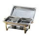 thumbnail image 4 of Elegante juego de servidor buffet de acero inoxidable para eventos con catering doble rejilla, 4 of 9