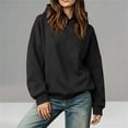 thumbnail image 6 of Baggy Hoodie Zaewscy Fashion Women's Casual Comfortable Solid Hoodie Long Sleeve Hooded Sweatshirt Blouse Black M, 6 of 9