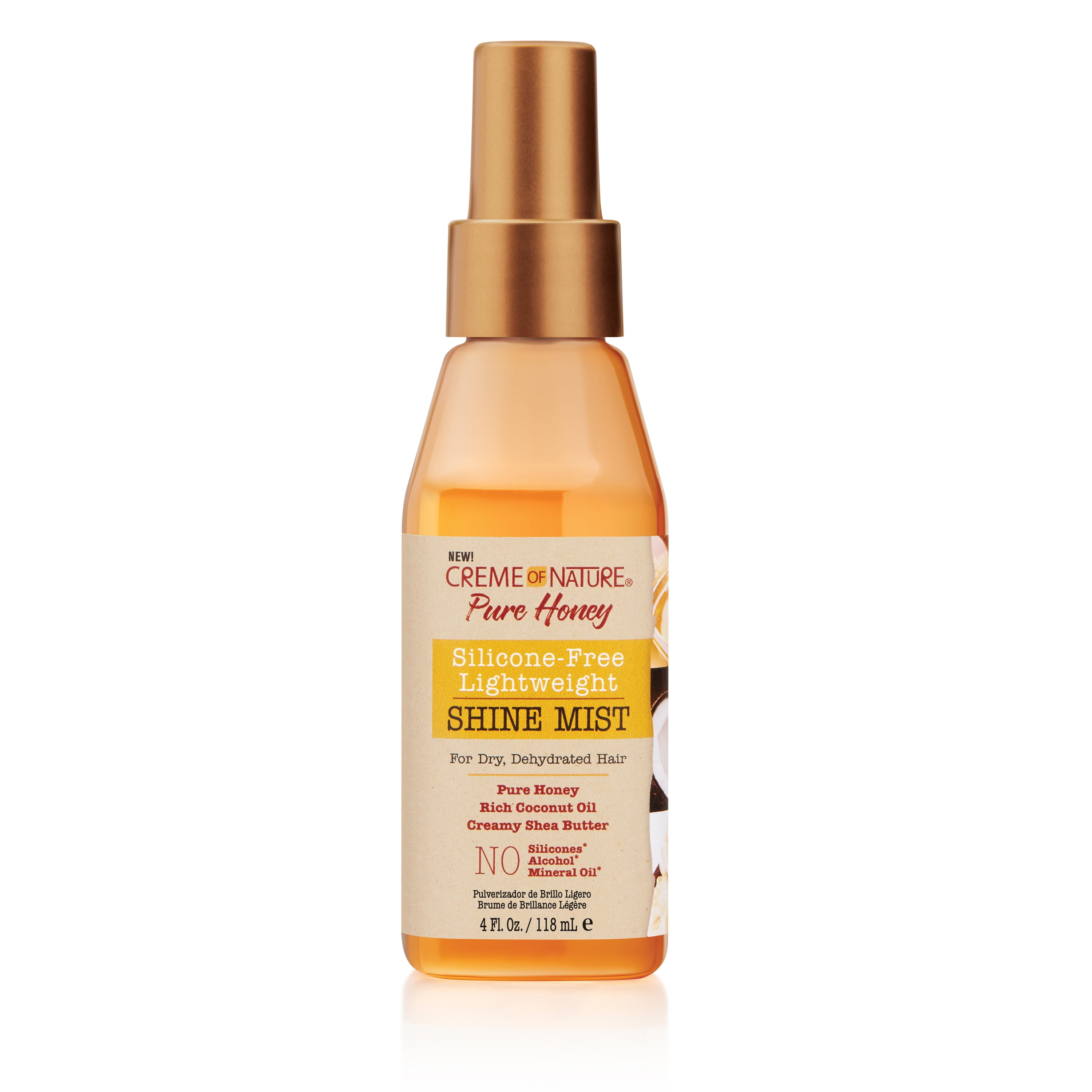 Creme of Nature Pure Honey Silicone-Free Hair Oil Shine Mist, 4 oz -  