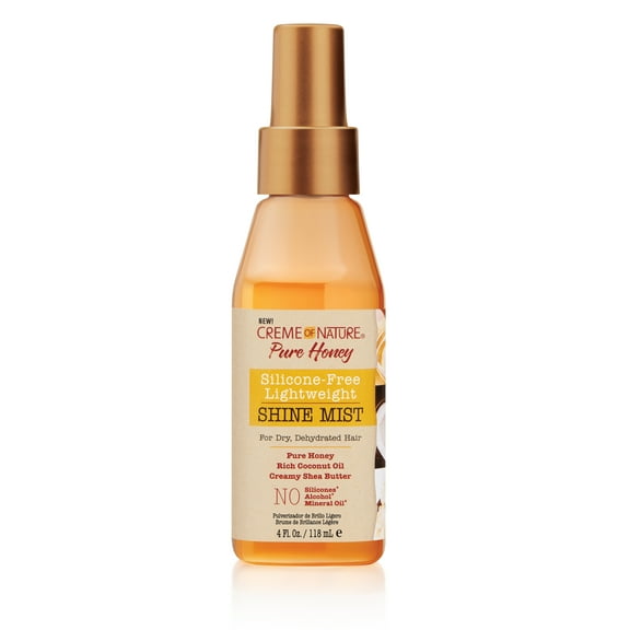 Creme of Nature Pure Honey Silicone-Free Hair Oil Shine Mist, 4 oz, Frizz Control, Unisex