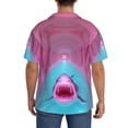 thumbnail image 3 of Pofeuu Pink Shark Pool Fantasy Print Mens Casual Short Sleeve Shirts Beach Summer Spread Collar Pocket Tops Men's Casual Short-sleeved Shirt-XX-Large, 3 of 5