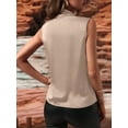 thumbnail image 3 of Women'S Elegant Satin Wrap V Neck Sleeveless Tank Blouse Tee Top Champagne XL, 3 of 7